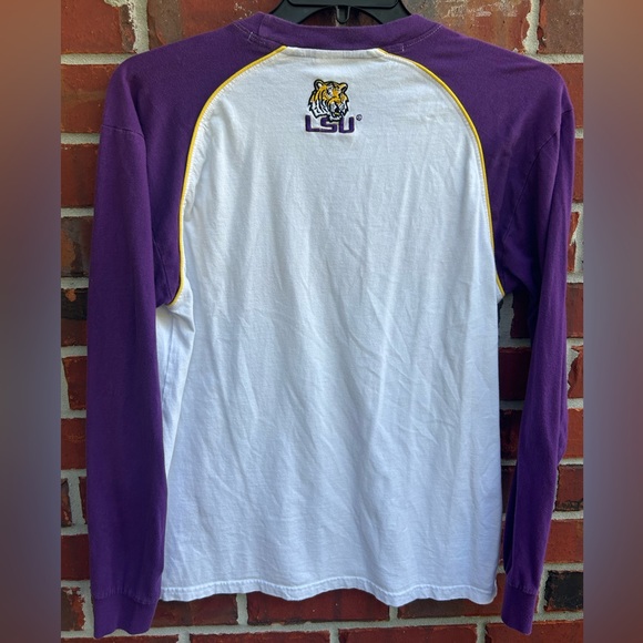 Spike Sports LSU Tigers Stitched Long Sleeve Medium Unisex Purple White Shirt - Picture 2 of 6